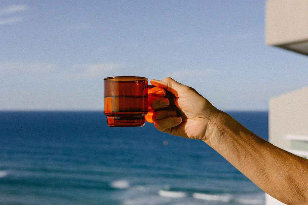 Levin (Tall) Amber Glass Cup 300ml